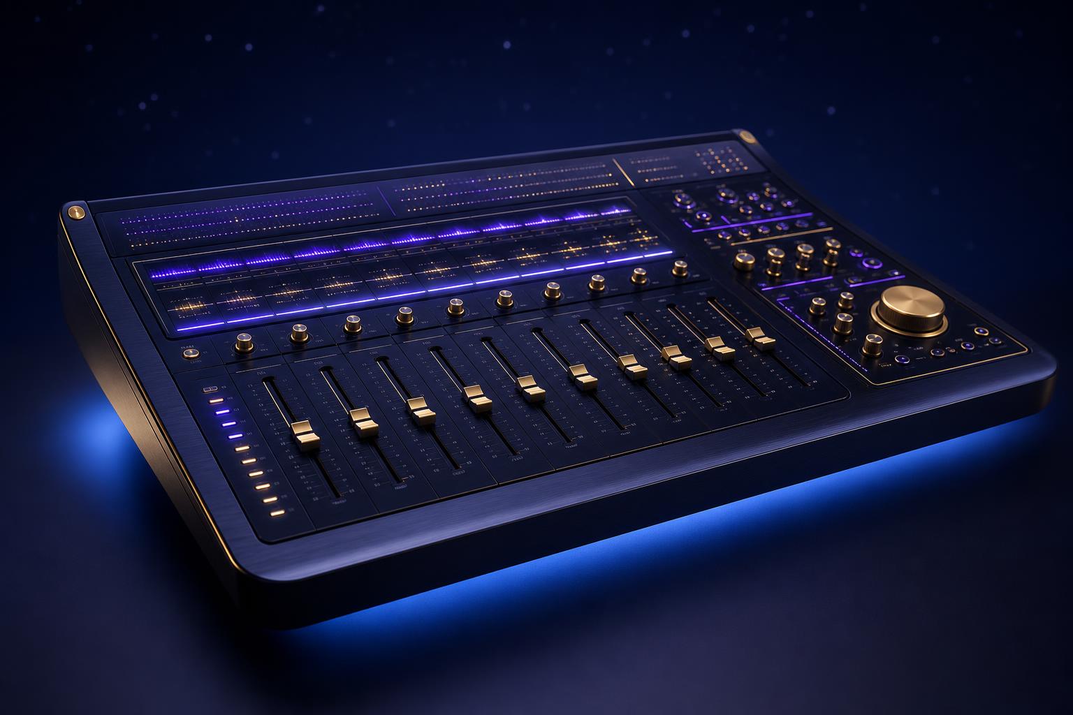 Kingdom STEMS OS — premium visual of the desktop studio experience